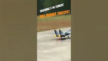 Freewing F-14 Tomcat Full Burner Takeoff! Featuring the KM RC Model Twin Burner!