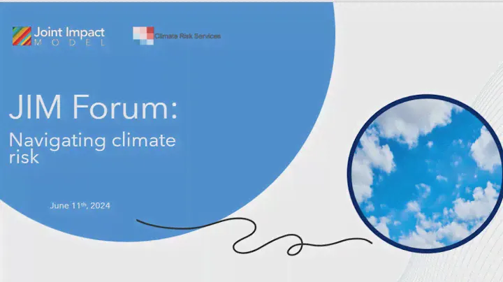 JIM Impact Forum Series: Navigating Climate Risk