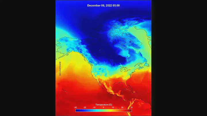 December temperature North America